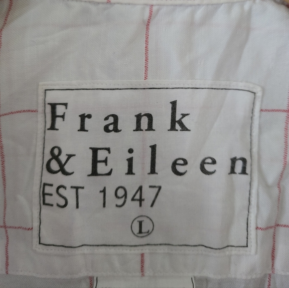 Frank & Eileen White and Red Barry Long Sleeved Shirt Large - Picture 2 of 9